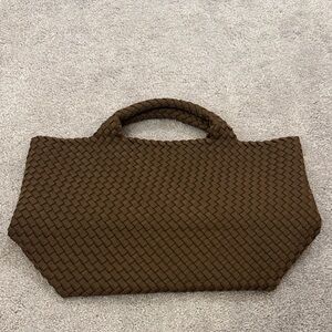 Naghedi Chocolate Brown Woven Tote Medium